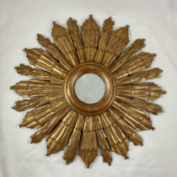 French Hollywood Regency Giltwood Sunburst Mirror - SOLD